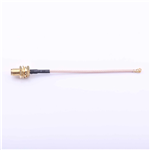 轉(zhuǎn)接線射頻線,IPEX轉(zhuǎn)SMA鍍金外螺內(nèi)孔,RG178,L=80mm,四件套——KHB(RG178)-80-28