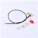 轉(zhuǎn)接線 11牙SMA彎母頭轉(zhuǎn)一代IPEX RG137黑色線——KH-SMAKW-IPEX-RG1.37-B250