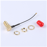 轉(zhuǎn)接線 11牙SMA彎母頭轉(zhuǎn)三代IPEX RG081黑色線——KH-SMAKW-IPEX3-RG0.81-B50
