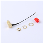 轉接線 11牙SMA彎母頭轉四代IPEX RG081黑色線——KH-SMAKW-IPEX4-RG0.81-B60