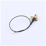 轉接線 雙孔法蘭SMA母頭轉四代IPEX RG0.81黑線——KH-FL2SMAK-IPEX4-RG0.81-B160