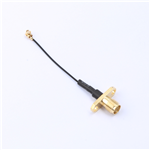 轉(zhuǎn)接線 雙孔法蘭SMA母頭轉(zhuǎn)一代IPEX RG0.81黑線——KH-FL2SMAK-IPEX-RG0.81-B50