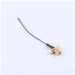 轉接線 雙孔法蘭SMA母頭轉一代IPEX RG0.81黑線——KH-FL2SMAK-IPEX-RG0.81-B80