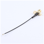 轉接線 雙孔法蘭SMA母頭轉四代IPEX RG1.13黑線——KH-FL2SMAK-IPEX4-RG1.13-B80