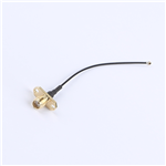 轉接線 雙孔法蘭SMA母頭轉四代IPEX RG1.13黑線——KH-FL2SMAK-IPEX4-RG1.13-B100
